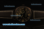 Panerai Radiomir Asia 6497 Manual Winding PVD Case with Black Dial and Black Leather Strap