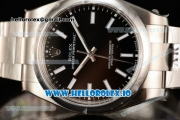 Rolex Oyster Perpetual Air King Clone Rolex 3135 Automatic Steel Case Black Dial With Stick Markers Steel Bracelet (JF)