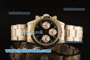 Rolex Daytona Vintage Chronograph Swiss Valjoux 7750 Steel Case/Strap with Black Dial and White Stick Markers