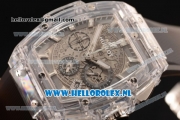 Hublot MP-06 Senna Chrono OS20 Quartz Rubber Case with Skeleton Dial and Grey Rubber Strap