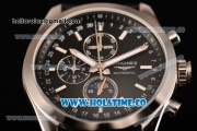 Longines Master Moonphase Chrono Miyota OS10 Quartz with Date Steel Case with Black Dial and White Stick Markers