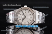 Audemars Piguet Royal Oak Swiss Quartz Steel Case/Bracelet with White Dial and Stick Markers