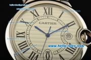 Cartier Ballon Bleu De Swiss ETA 2836 Automatic Steel Case/Bezel/Strap White Dial Roman Markers