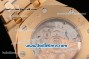 Audemars Piguet Royal Oak Swiss ETA 2824 Automatic Full Yellow Gold with Gold Sitck Markers and Grey Dial - 1:1 Original (BP)