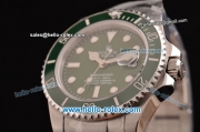 Rolex Submariner Rolex 3135 Automatic Steel Case with White Markers Green Dial and Stainless Steel Strap