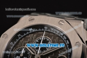 Audemars Piguet Royal Oak Offshore Chrono Swiss Valjoux 7750 Automatic Steel Case with Grey Leather Strap and Black Dial (J12)