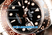 Rolex GTM-Master II 2836 Automatic Rose Gold Case with Black Dial Dots Markers and Two Tone Bracelet