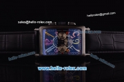 Franck Muller Long Island Chronograph Miyota Quartz Movement PVD Case with Black Dial and Colorful Numeral Markers