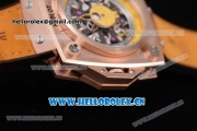 Hublot Masterpiece MP 08 Antikythera Sunmoon Asia 2813 Automatic Rose Gold Case Skeleton Dial Stick Markers and Yellow Leather Strap