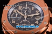 Audemars Piguet Royal Oak Offshore Pride of Argentina Swiss Valjoux 7750 Automatic Rose Gold Case with Brown Leather Strap Blue Dial and White Arabic Numeral Markers - 1:1 Original (J12)