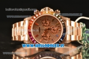 Rolex Daytona Rainbow EF Clone Rolex 4130 All Diamond Dial All Rose Gold 116595RBOW dpgcs(EF)