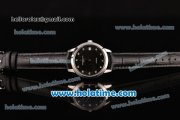 Vacheron Constantin Patrimony Swiss ETA 2824 Automatic Steel Case with Black Leather Strap Black Dial and Diamond Markers