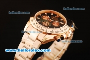 Rolex Daytona II Chronograph Swiss Valjoux 7750 Automatic Movement Full Rose Gold with Black Dial and White Markers
