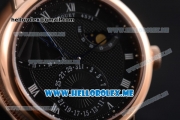 Breguet Classique Power Reserve Sea-Gull ST2153 Automatic Rose Gold Case with Black Dial and Black Leather Strap Roman Numeral Markers