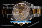 Rolex Daytona Clone Rolex 4130 Automatic Steel Case with Grey Dial Two Tone Bracelet Stick Markers (EF)