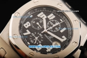 Audemars Piguet Royal Oak Offshore Chronograph Miyota Quartz Movement with Black Dial and White Marking-Black Rubber Strap