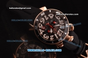 Gaga Milano Chrono 48 Miyota OS20 Quartz Rose Gold Case with Black Dial and White Numeral Markers