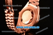 Rolex Day-Date Clone Rolex 3156 Automatic Rose Gold Case with Black Dial and Roman Numeral Markers (BP)