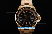 Rolex GMT Yachtmaster Automatic Movement Full Gold Case/Strap with Black Dial