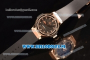 Hublot Big Bang Tutti Japanese Miyota Quartz Rose Gold Case with Black Dial Stick Markers and Black Rubber Strap