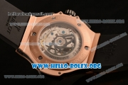 Hublot Big Bang Chronograph Swiss Valjoux 7750 Automatic Rose Gold Case with Carbon Fiber Dial and Black Rubber Strap (YF)