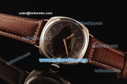 Panerai Radiomir Asia 6497 Manual Winding Steel Case with Black Dial and Brown Leather Strap-Beige Markers