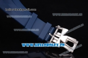 Vacheron Constantin Overseas Dual Time Asia ST30 Automatic Steel Case with Blue Dial Stick Markers and Blue Rubber Strap