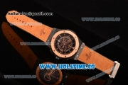 Hublot Classic Fusion Skeleton Chrono Miyota Quartz PVD Case with Skeleton Dial Rose Gold Bezel and Stick Markers