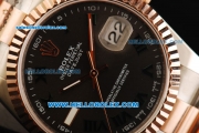 Rolex Datejust Automatic Movement Steel Case with Rose Gold Bezel and Two Tone Strap