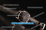 Omega De Ville Tresor Master Co-Axial Clone Omega 8801 Automatic Steel Case with Black Dial and Black Leather Strap