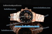 Tag Heuer Mikrograph Chrono Miyota OS10 Quartz Full Rose Gold with Black Dial and Arabic Numeral Markers