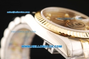 Rolex Day-Date Oyster Perpetual Swiss ETA 2836 Automatic Movement Steel Case with Gold Bezel and Two Tone Strap