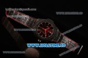 Hublot King Power Chrono Swiss Valjoux 7750 Automatic PVD Case with Black Dial and Red Stick Markers