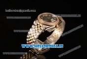 Rolex Datejust 37mm Swiss ETA 2836 Automatic Two Tone with Black MOP Dial and Diamonds Markers