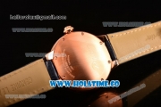 Cartier Rotonde De Swiss Quartz Rose Gold Case with Diamonds Blue Leather Strap with Blue Guilloche Dial