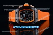 Richard Mille RM 011 Felipe Massa Chronograph Swiss Valjoux 7750 Automatic PVD Rose Gold Case with Black Dial Arabic Numeral Markers and Orange Rubber Strap