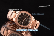 Patek Philippe Aquanaut Swiss ETA 2824 Automatic Rose Gold Case/Strap with Chocolate Dial