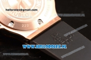 Hublot Big Bang Tutti Japanese Miyota Quartz Rose Gold Case with Black Dial Stick Markers and Black Rubber Strap