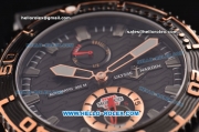 Ulysse Nardin Maxi Marine Diver Asia ST25 Automatic PVD Case with Black Rubber Strap and Black Dial