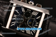 Cartier Tank MC Asia Automatic Steel Case with Black Dial and Roman Numeral Markers - Moonphase