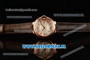 Cartier Ballon Bleu De Medium Swiss ETA 2671 Automatic Rose Gold Case Silver Dial Roman Numeral Markers and Brown Genuine Leather Strap - 1:1 Original