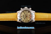 Rolex Daytona Automatic Movement MOP Dial with Roman Markers and Yellow Leather Strap