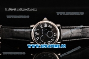 Cartier Rotonde Second Time Zone Day/Night Asia Manual Winding Steel Case with Black Dial and White Roman Numeral Markers