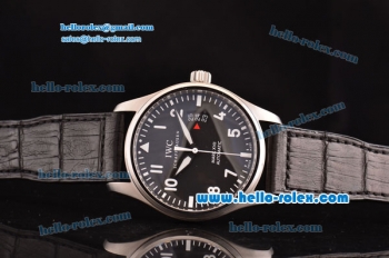 IWC Pilots Mark XVII Swiss ETA 2892 Automatic Steel Case with White Numeral Markers Black Dial and Black Leather Strap -1:1 Original