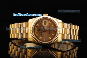 Rolex Day-Date Automatic Movement Full Gold with Khaki Dial and Diamond Markers