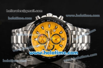 Ferrari Rattrapante Chrono Miyota OS10 Quartz Steel Case with PVD Bezel Yellow Dial and Stick Markers