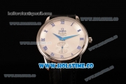 Omega De Ville Co-Axial Asia Automatic Steel Case wtih Silver Dial Black Leather Strap and Blue Roman Numeral Markers