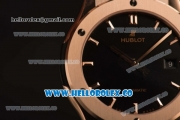 Hublot Classic Fusion Miyota 9015 Automatic Rose Gold Case with Black Dial and Black Leather Strap (AAAF)