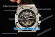 Audemars Piguet Royal Oak Offshore Tourbillon Chronograph Miyota Quartz Movement Steel Case White Dial With Stick Markers Black Rubber Strap