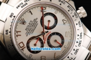 Rolex Daytona Oyster Perpetual Date Swiss Valjoux 7750 Automatic Movement Full Steel with White Dial and Numeral Markers